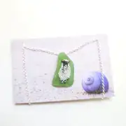 Painted sea glass necklace image 1