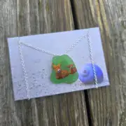 Painted sea glass necklace image 1