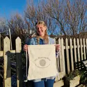 The Weaving Shed branded recycled cotton drawstring bag image 5