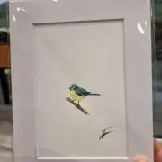 Mini original watercolour of a blue tit image 1
