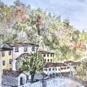 Apennine mountains hamlet print image 1