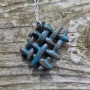 Ceramic Necklace Tweed Weaving image 3