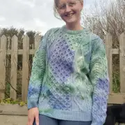 Hand dyed merino wool jumper M image 1