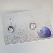Painted sea glass earrings image 1