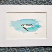 Mini Original Watercolour of a puffin image 1