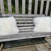 Sheepskin and Tweed Cushions PAIR made to order image 5