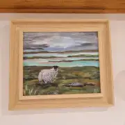 Original acrylic of ewe and lamb framed image 5