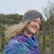 Hand Knitted hand dyed camel headband image 3
