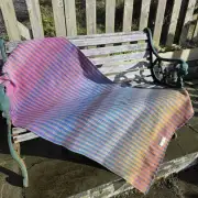 Two Sisters Tweed Throw Lambswool - rainbow! image 3