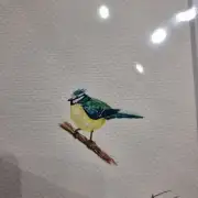 Mini original watercolour of a blue tit image 2