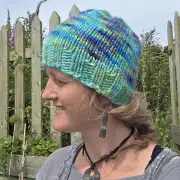 Hand Knitted hand dyed merino hat image 2