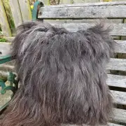 Icelandic Sheepskin and Tweed Cushion image 1