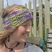Hand Knitted thistle headband image 3