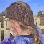 Hand Knitted camel headband image 3