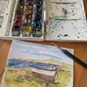 Mini original Watercolour of a boat image 2