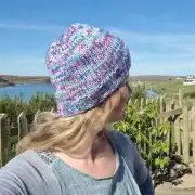 Hand Knitted hand dyed merino hat image 1
