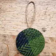 Large Tweed Button Christmas Tree Ornament image 1