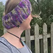 Hand Knitted thistle headband image 2