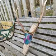 Tweed covered mini stag skull image 5