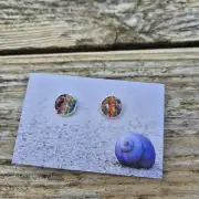 Two Sisters Tweed stud earrings image 1