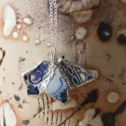 Pottery Glass Necklace Stained Glass Effect image 1