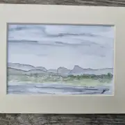 Mini Original Watercolour of the langdales image 1
