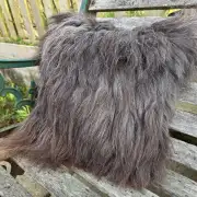 Icelandic Sheepskin and Tweed Cushion image 3