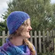 Hand Knitted hand dyed alpaca hat image 4