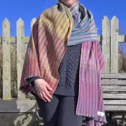 Two Sisters Tweed Throw Lambswool - supersize rainbow! image 9