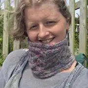Hand Knitted heather tones celtic headband/cowl image 3