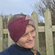 Hand Knitted camel and cashmere headband image 3