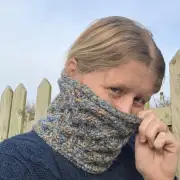 Hand Knitted wool blend headband/cowl image 4