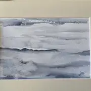 Mini original Watercolour of a seascape image 1