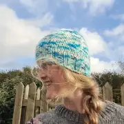Hand Knitted hand dyed merino hat image 2
