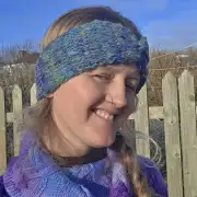 Hand Knitted, hand spun headband image 4