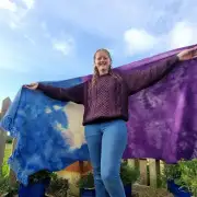 Handwoven Dyed Tweed Blanket image 4