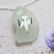 Painted sea glass necklace image 2