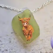 Painted sea glass necklace image 2