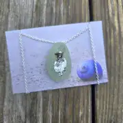 Painted sea glass necklace image 1