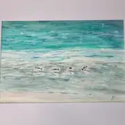 Large Original watercolour of sanderlings image 2
