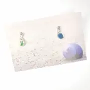 Sea Glass and pottery stud earrings image 1
