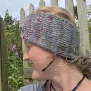 Hand Knitted heather tones headband image 4