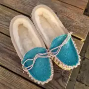 Suede and Tweed Slippers - luskentyre green image 3