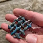 Ceramic Necklace Tweed Weaving image 1