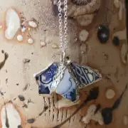 Pottery Glass Necklace Stained Glass Effect image 2