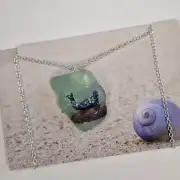 Painted sea glass necklace image 1