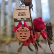 Beech button keyring image 2