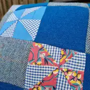 Harris tweed and vintage quilt squares cushion cover image 2