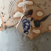 Pottery Glass Necklace Stained Glass Effect image 1