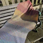 Two Sisters Tweed Throw Lambswool - supersize rainbow! image 3